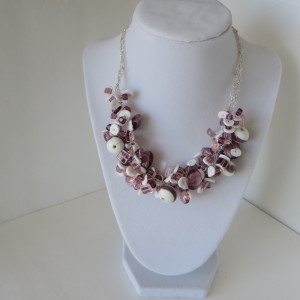 Purple and Pink Necklace & Earrings