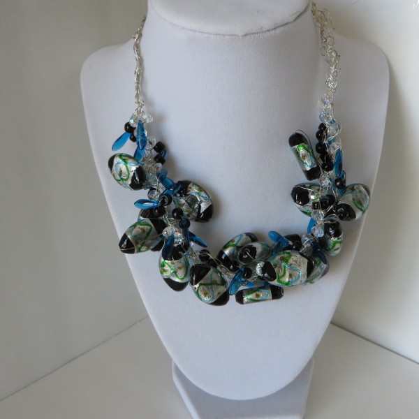 Green, Blue and Black Necklace