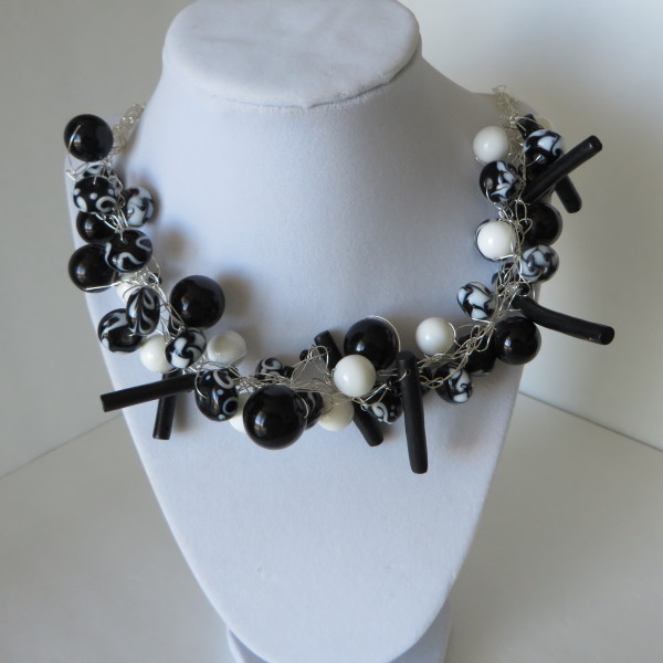 Bold Black and White Necklace