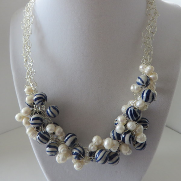 Blue Stripe and Freshwater Pearls