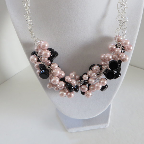 Pink and Black Necklace