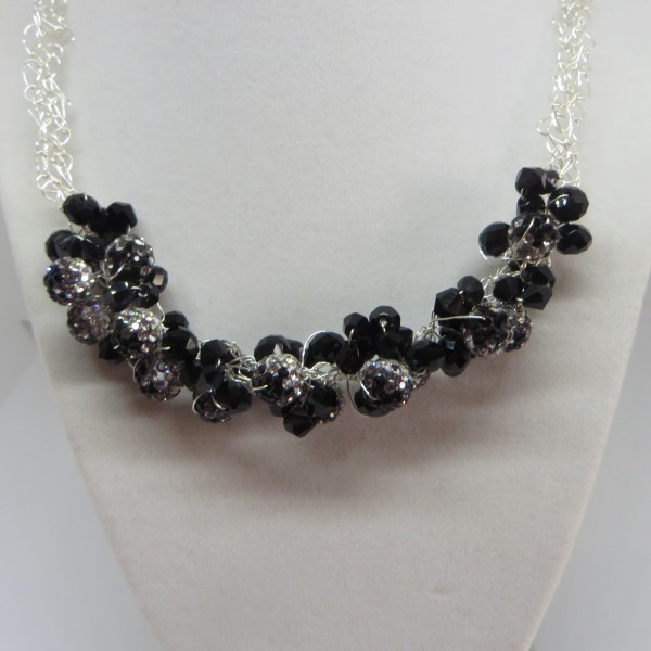 Clear and Black Rhinestones Necklace