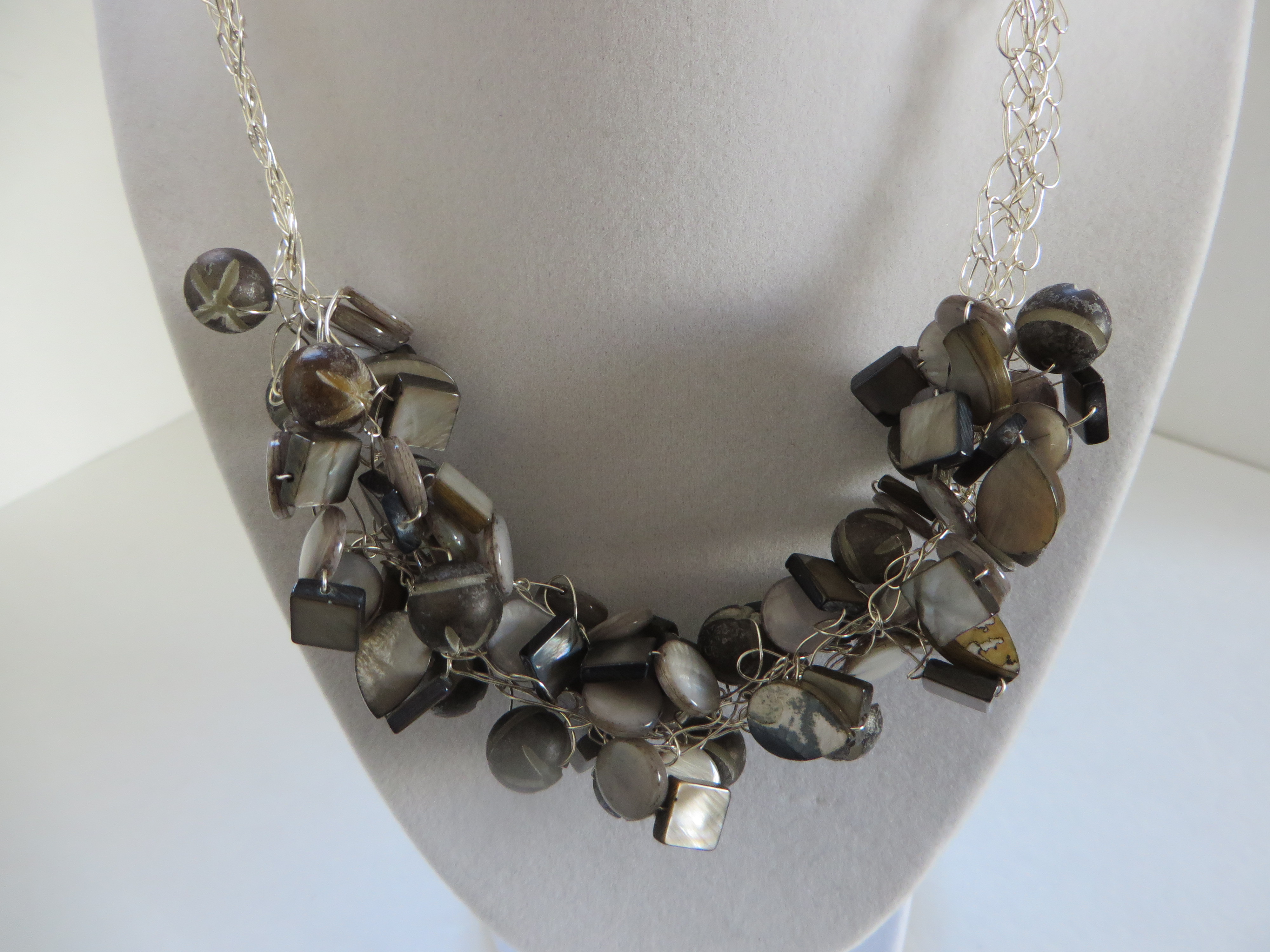 Grey and Grey Necklace & Earrings | Janell Jewellry