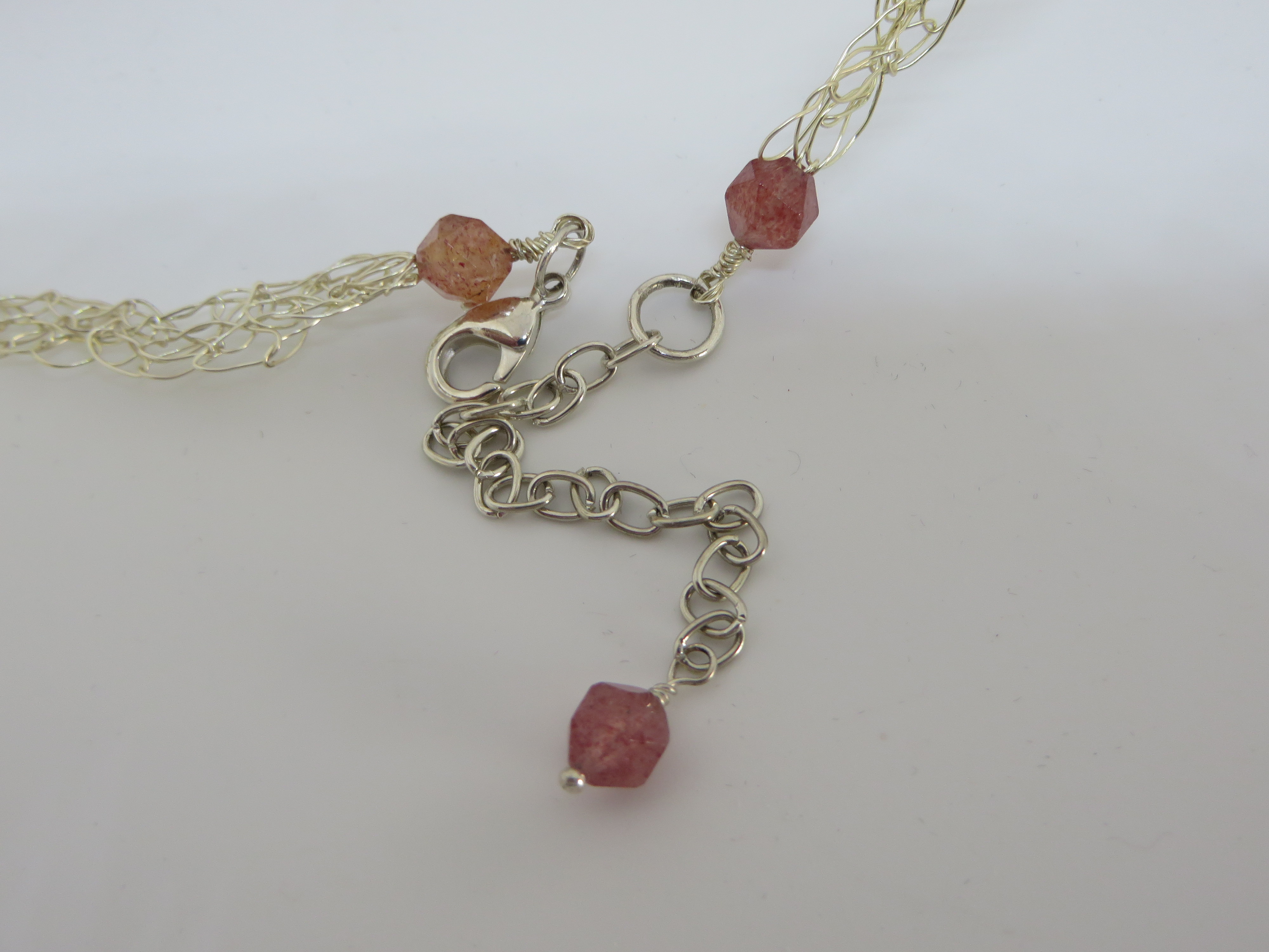 A Strawberry Quartz Necklace & Earrings | Janell Jewellry